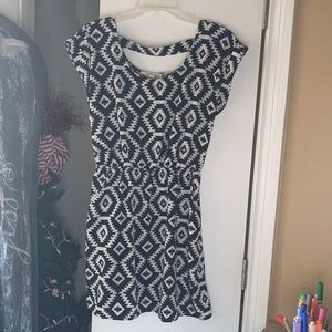 black and white Aztec dress